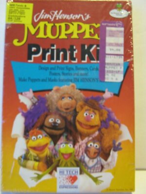 Jim Henson's Muppets Print Kit Computer software in box cards banners signs 1989