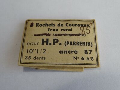 Pièce Horlogerie Pour Montre – Raquette HP 10 1/2 Ancre 87 Et Autres Calibres – Neuf Sans étiquette