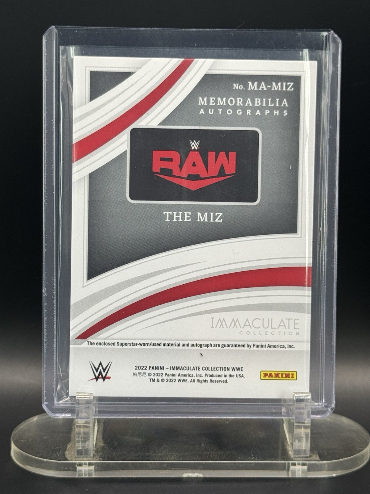 2022 Panini WWE Immaculate The Miz /99 Autograph Memorabilia Auto view 2