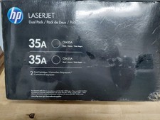 New Sealed HP 35A OEM Black LaserJet Toner Cartridges - Dual 2 Pack Lot