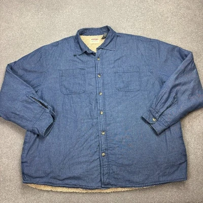 Survêtement homme Wrangler Denim Shacket adulte 2XL XXL bleu western cowboy... - Photo 1/4