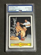 IRON SHEIK 1985 TOPPS WWF WRESTLING SIGNED AUTOGRAPHED CARD PSA/DNA CERTIFIED