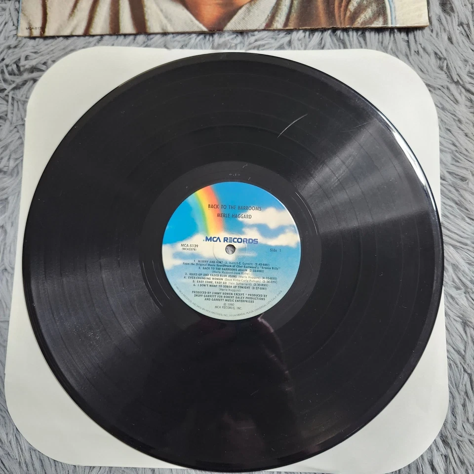 Merle Haggard Back To The Barrooms Vinyl Record LP MCA 1980 Country Music Album Foto 4 de 4
