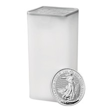 25 x 2022 1 oz silver britannia coins fine silver 999 with tube royal mint