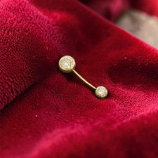 1.25 ctw GIA Certified Round Brilliant F/VS1 Diamonds Belly Button In 18K Gold