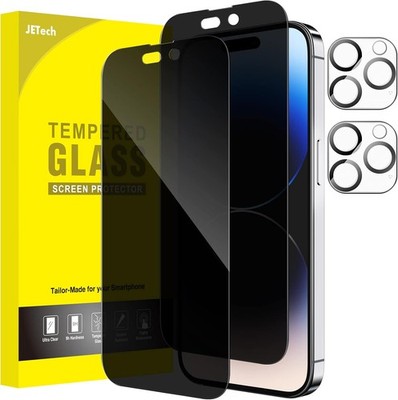 JETech 2+2 Sichtschutz Full Screen iPhone 14 Pro Max 6,7 Zoll mit Kameraschutz
