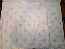 aden  anais Infant Baby Car Seat Canopy Cotton Muslin Snaps Green Stars NWOT