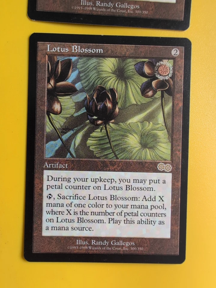 Lotus Blossom x2 Rare Artifact  MTG Card. Urza's Saga. Old Vintage - Image 2 of 4