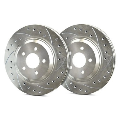For Cadillac STS 05-08 Drilled & Slotted 1-Piece Front Brake Rotors