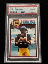 1979 TOPPS #500 TERRY BRADSHAW PSA 8 NM-MT PITTSBURGH STEELERS HOF