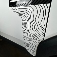 Topographic Door Trim Decals Compatible with Dacia Bigster - Cut Vinyl - 2pc