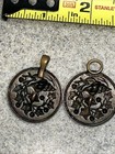 Vintage Cloak Coat Cape Clasp Hook Fasteners Buttons Floral Metal Steel Cut — photo 8