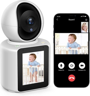 Zwei-Wege Video/Audio Innen Kamera 2K Ein-Taste Anruf Weinen Erkennung Monitor