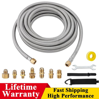 #ad 24Ft High Pressure Propane Hose Extension with Conversion Coupling for BBQ Grill $39.99