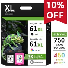 61 XL Black Color Ink Cartridges For HP ENVY 4500 4501 4502 4504 5530 5531 5535