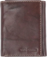 Wallet Mens Trifold Genuine Leather Id Window Various Colors
