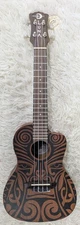 Luna UKE TRIBAL C EL Concert Size CAW Mahogany Acoustic Electric Ukulele