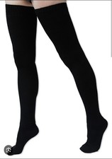 Black Over-the-Knee Thigh High Socks For Dance, Yoga, Pilates