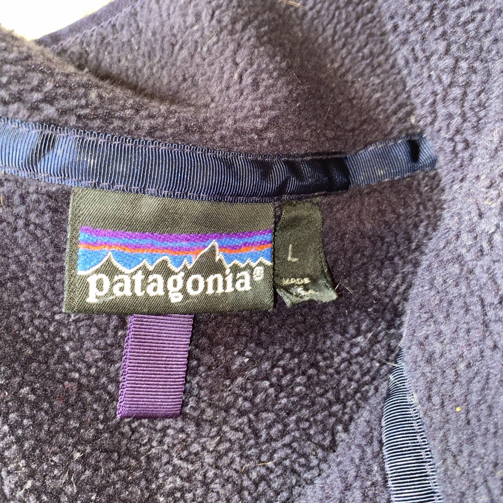 Vintage Patagonia Fleece Vest Mens Sz L Full Zip Purple GorpCore Outdoor USA  thumbnail 3