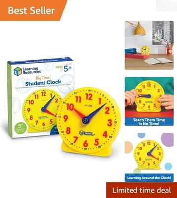 Interactive 12-Hour Teaching Clock with Stand - Ideal for Young Learners