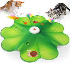 Rechargeable Interactive Cat Toy Hide Seek LED Feather Wand for Indoor Cats Play