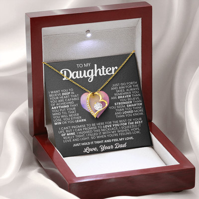To My daughter Necklace Gift for Birthday Graduation Christmas  from dad