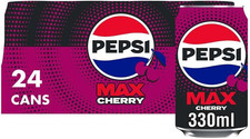 Image of Pepsi Max Cherry No Sugar Cola Cans 24 x 330ml Pack