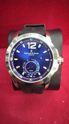 Bernhard H. Mayer Swiss Made Blue Dial Water Resistant Rubber Strap Watch