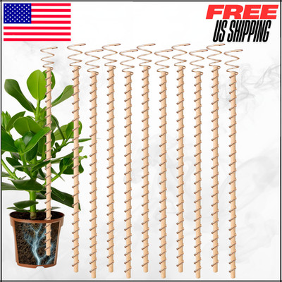 Electroculture Plant Stakes 17'' Copper Coil Wire Antennas Tensor Rings Kit 10PC