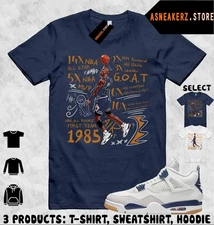 Shirt To Match AJ 4 SB Navy Sneaker Matching Tee MJ 23 Accolades T-Shirt