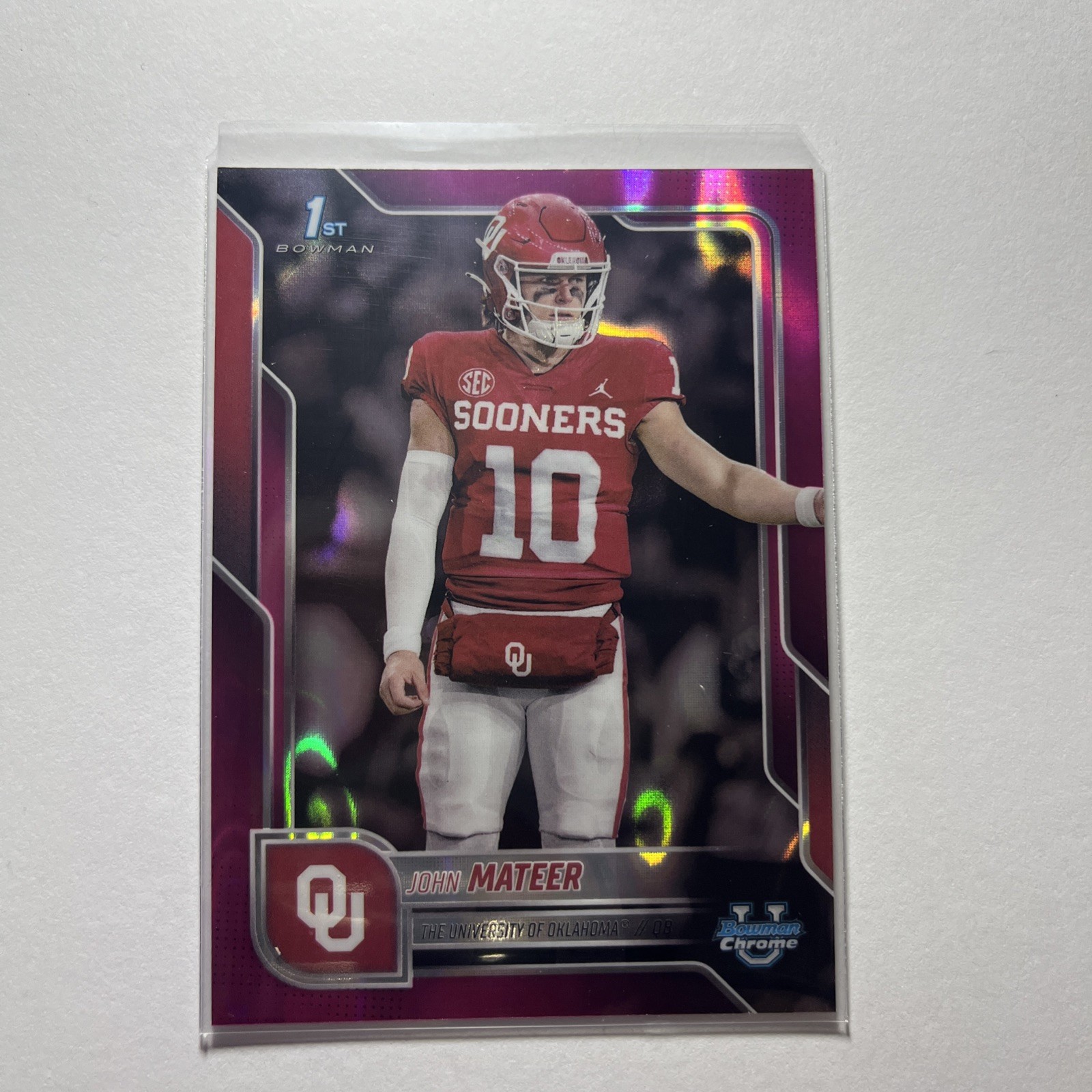 JOHN MATEER 2025 Bowman Chrome U 1st Bowman #1 Pink Lava Refractor