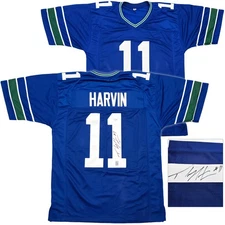 Seattle Seahawks Percy Harvin Signed Blue Jersey "#11" MCS Holo