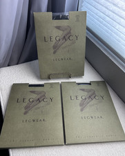 Legacy Lot of 3 Opaque Control Top Tights Small - 2 Black 1 Brown NOS Sealed