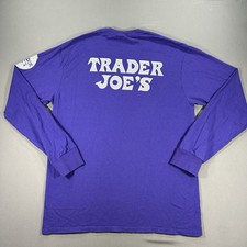 Trader Joe's Crew Employee Purple Long Sleeve T-Shirt Men's Size Large