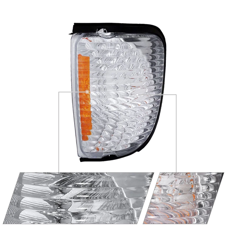 Corner Lights Fits 1992-2007 Ford E150 E250 Econoline Clear Turn Signal Lamps - Image 4 of 4