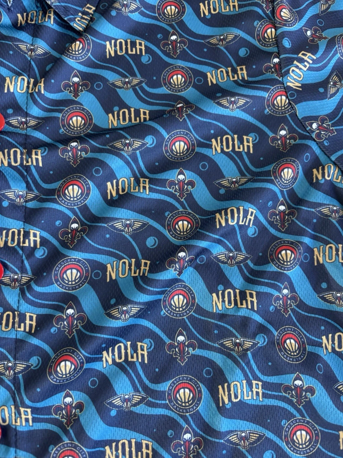 New Orleans Pelicans Button Down Hawaiian Shirt NBA Size Medium M