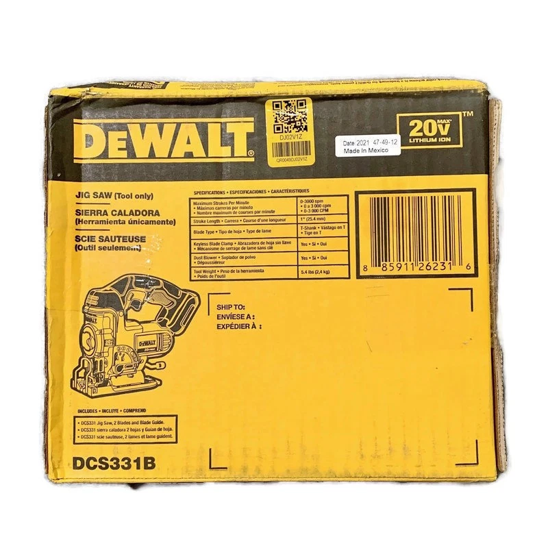 Serra gabarito DEWALT DCS331B 20V MAX 20 volts íon de lítio sem fio 4 posições SOMENTE FERRAMENTA - Imagem 2 de 4