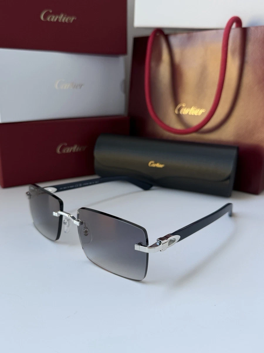 CARTIER CT0579S 008 Silver Blue Gradient Flash Mirror Lens