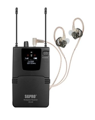 Wireless IEM System - Metal Transmitter, Expendable Bodypack Receiver with Ea...