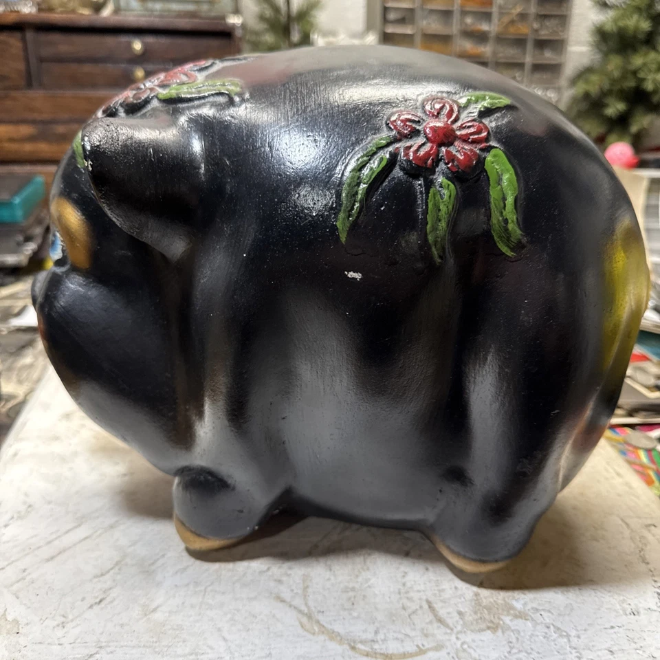 Vintage Chalkware Piggy Bank 12”x7”x9.5” - Image 4 of 4