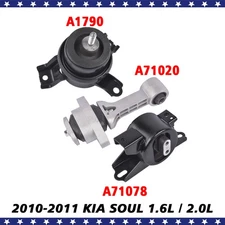 3x Motor & Transmission Mount Kit for Kia Soul 1.6L 2.0L 2010-2011 AUTO A7190