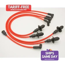 Pertronix Ignition 804404, 8Mm Spark Plug Wire Set Vw W/Male Tower Cap Red Perfo
