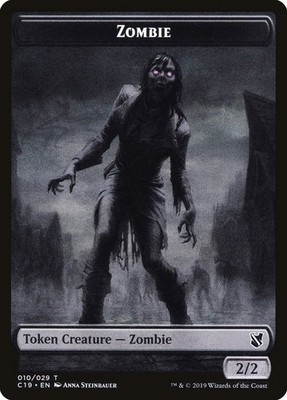 4x Zombie / Zombie double-sided Token - NM/LP - Commander 2019 - SPARROW MAGIC