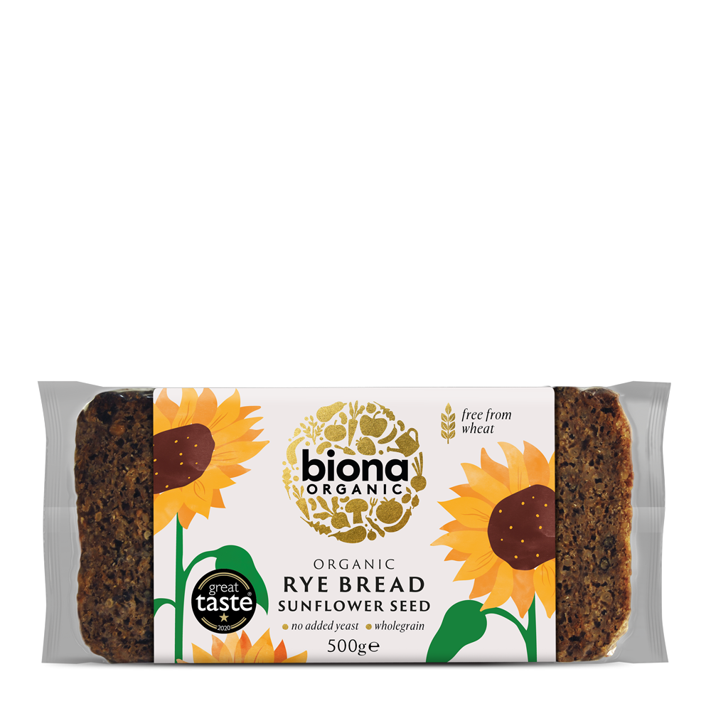 Biona Organic Sunflower Seed Rye Bread 500g Wholegrain Loaf