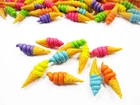 DollHouse Miniature Food 10 Mixed Color Ice cream Cone With Swirls Supply 4309