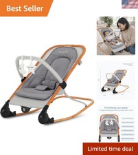 Versatile Baby Rocker and Stationary Seat - Lightweight  Machine-Washable Grey