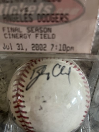 Brady Clark & Brandon Larson Cincinnati Reds MLB Official Autographed Ball, 2002