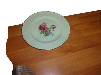 Paragon Mint Green Floral Plate Appointment Plate 8 1/2''