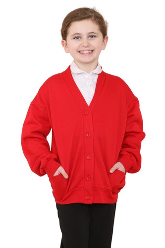 Soft Girls Cardigan Sweater School Uniform Fleece Made Front Button Closure - Picture 27 of 29