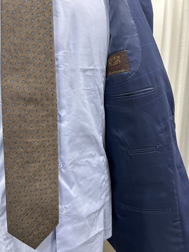 Traje Hombre Príncipe de Gales Azul Fresco Lana Tasmania T 46 48 50 52 54 56 58 - Imagen 10 de 12